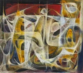 "Hyderabad" 1962, Oil on canvas, 30 x 33 inches
